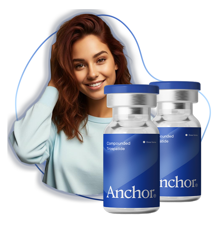 Happy woman with Anchor GLP-1 medications